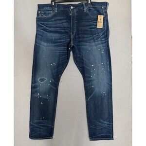 Polo Ralph Lauren Sullivan Slim Paint Splatter Jeans 42x32 Distressed Blue Mens